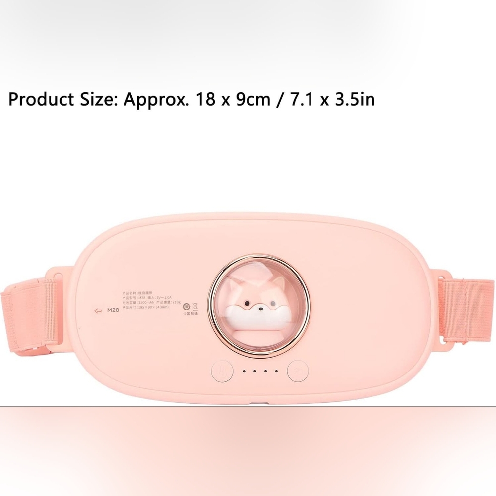 Electric Heated Waist Belt, Fast Heating Hot Compress Massage Belt 4 Level USB